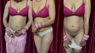 Hot Desi Sanskari Wife Remove Pink Salwar