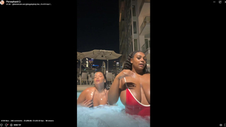 Persephanii+KieraNicole+StephVIP - Big Titty Black Girls Hotel Pool Tease  (1080)