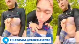 New Instagram Viral Petite Indian Darjeeling Girl Outdoor Blowjob and Intense Cowgirl