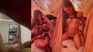 Desi Horny GF Gives blowjob and Riding Dick in a Moving Sleeper Bus