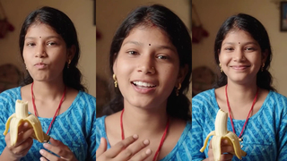 Main desi ladki kela khaegi