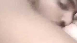 Innocent-looking Paki wife enjoying big juicy boobs sucking