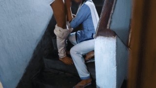 College Couple Stairs Hidden