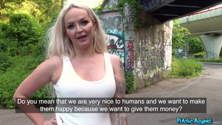 Busty Blonde Has Fun In Public