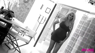 Lush blonde with ample breasts, Summer Brielle is having interracial anal sex with a black guy