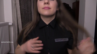 Samanta Lily Dildo Cum on Big Tits