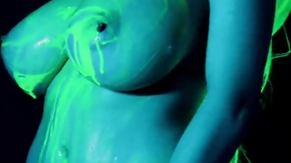 Tessa Fowler Nude Neon Body Paint